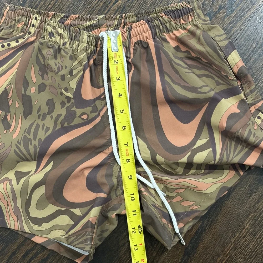 Skate Nick Swim Trunks Mens XS Brown Escondido Abstract Mesh Lining Resort